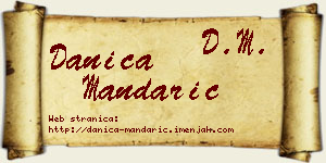 Danica Mandarić vizit kartica